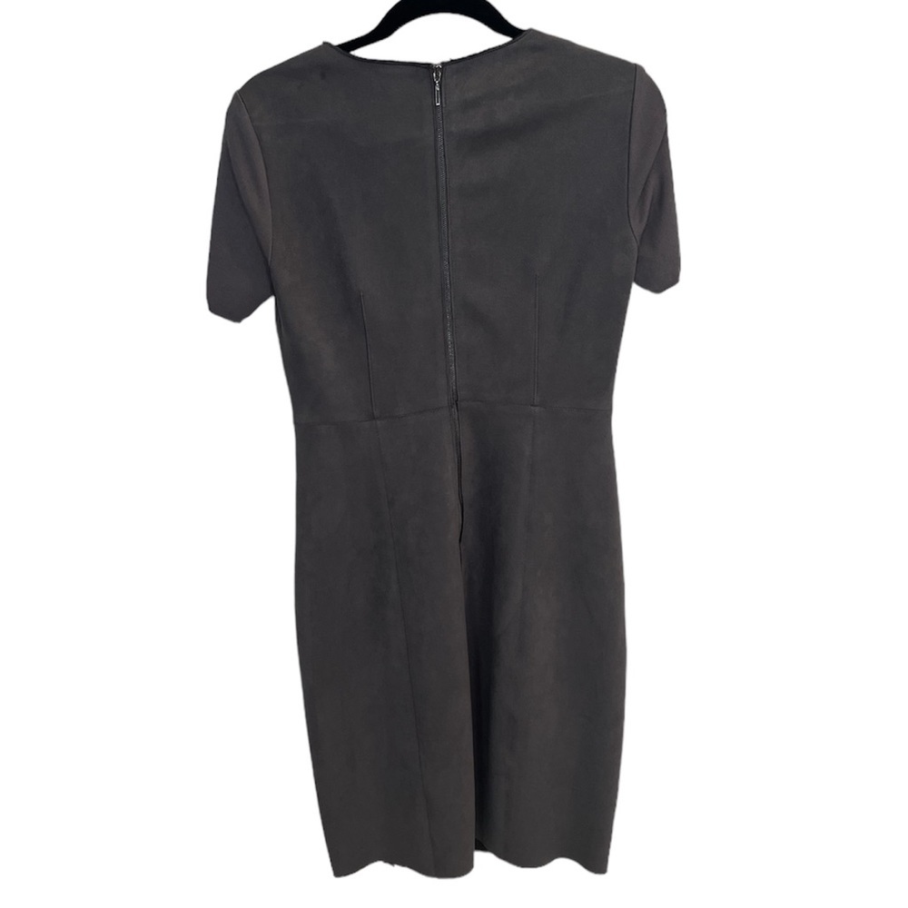 Elie Tahari - Faux Suede Short Sleeve Dress in Gray - Women’s Size 2 - Picture 5 of 7